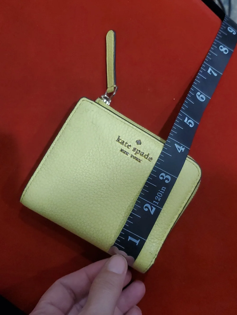 Kate Spade L Zip Wallet In Yellow Leather
